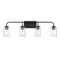 Designers Fountain Logan 32in 4-Light Matte Black Transitional Indoor Wall Sconce with Clear Seedy Glass Shades 96404-MB - alternate 1